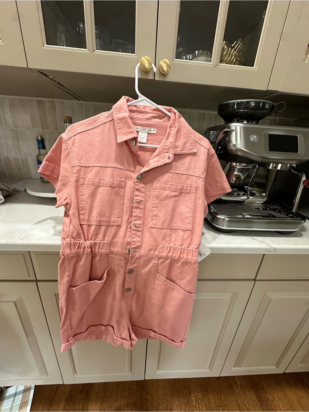 Altar'd State Dusty Pink Short Sleeve Utility Romper